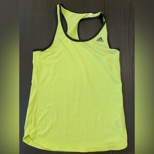 Adidas Racerback Tank Top Athletic Workout‎ Neon Yellow Climalite